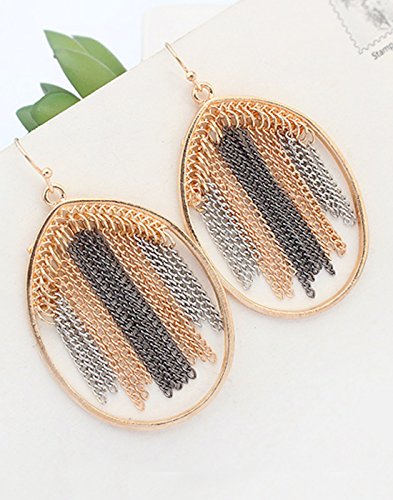 Geometric Dangling Earrings Orange